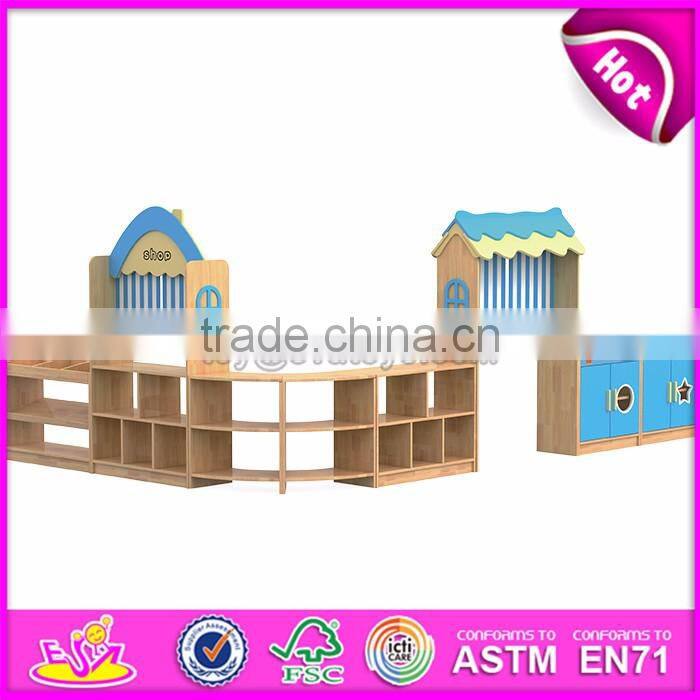 Best wholesale kindergarten toy storage wooden kids storage shelves W08C195