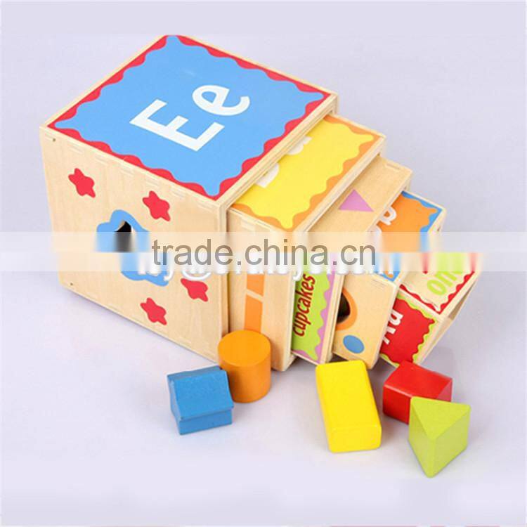 Creative intelligent baby wooden stacking cups W13D079