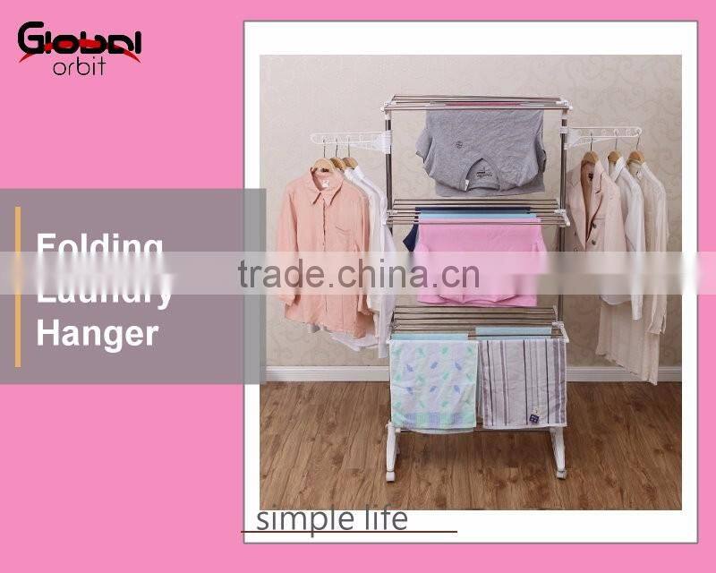 Movable Towel Rack Multi-purpose Clothes Organizer Folding Garment Laundry Rack