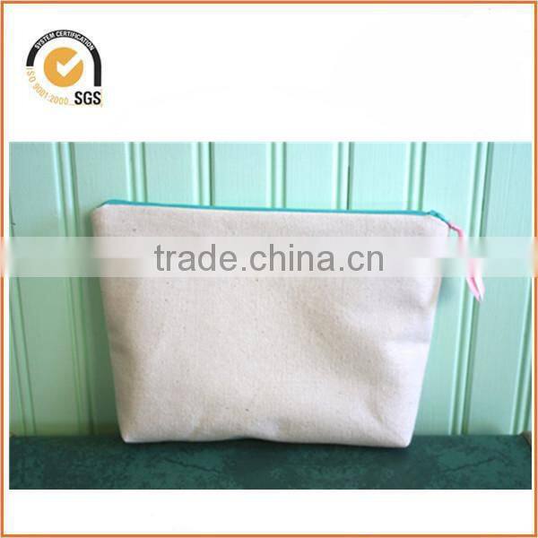 Arrow Applique Zipper Pouch/Makeup Bag: Natural Canvas with Native American Print By Chiqun Dongguan CQ-H01078