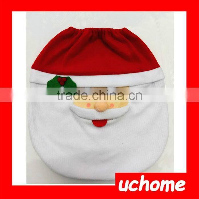 UCHOME Christmas Happy Santa Toilet Seat Cover and Rug Set Made in China
