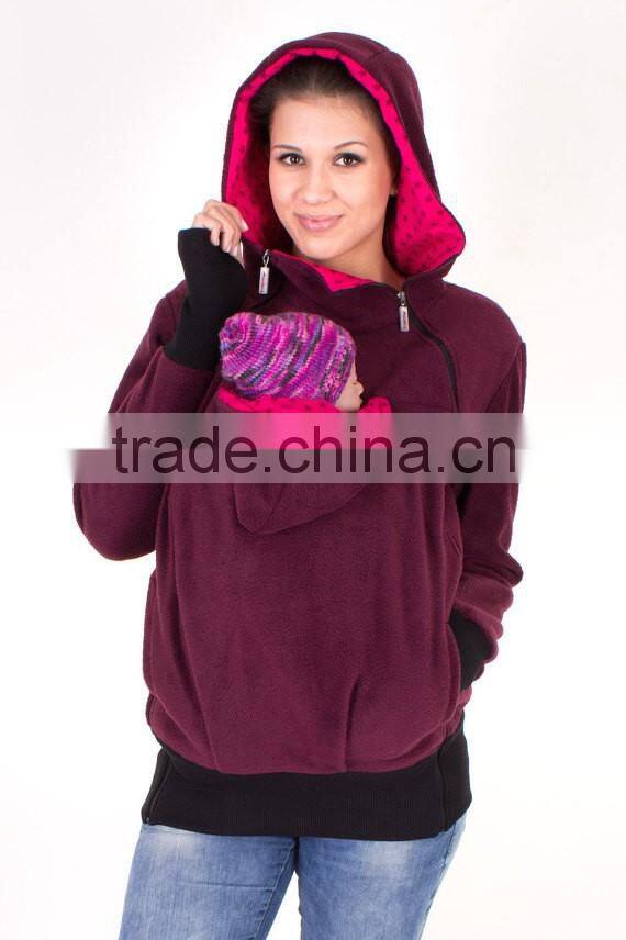3 in 1 Multifunctional Baby and Mother Carriers Maternity Kangaroo Fleece Jacket Winter Hoodie Coat