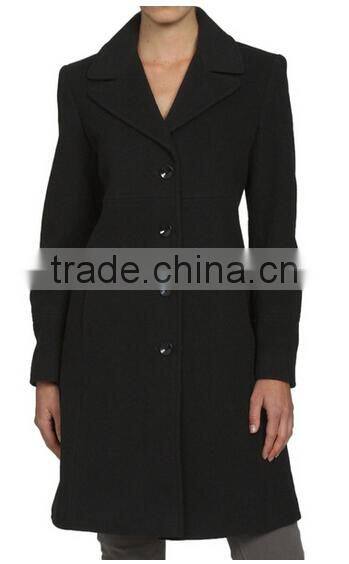Women's Notch Collar Classic Wool Coat