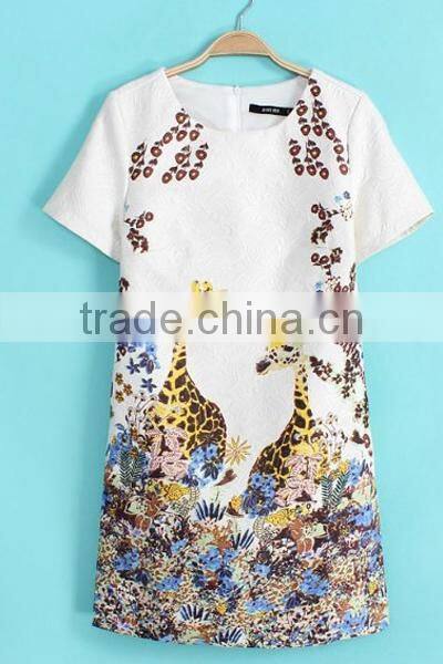 HD-D121 elegant women embossed fashion OL dress/casual ladies dress