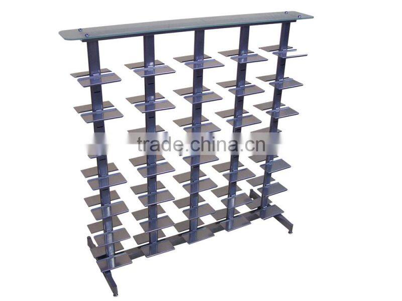 silver double side oval tube sport shoe shope store display stand