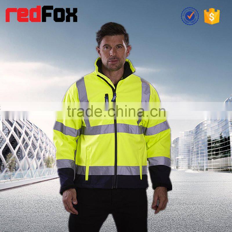 Breathable waterproof high visibility softshell jacket