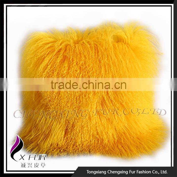 CX-D-04E Cheap Mongolian Lamb Fur Pillow Cushion Cover