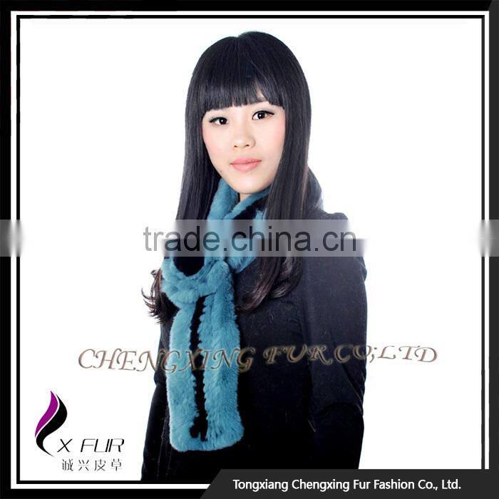 CX-S-165B 2016 New High Quality Stock Scarf Rose Rex Rabbit Fur Scarf Women
