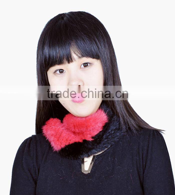 CX-E-28 2016 Wholesale Stock Popular Hair Headband Knitted Mink Fur Scarf
