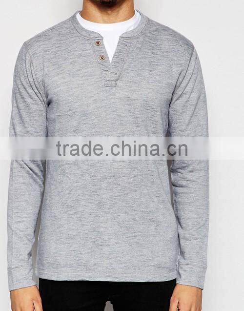 Jiangxi mass garm ent factory, 2016 men long sleeve quick dry slim fit henley tee shirt overseas custom