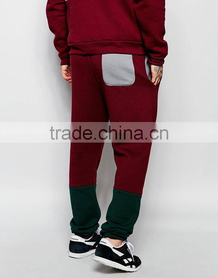 American style fashion color block jogger sweatpants for man