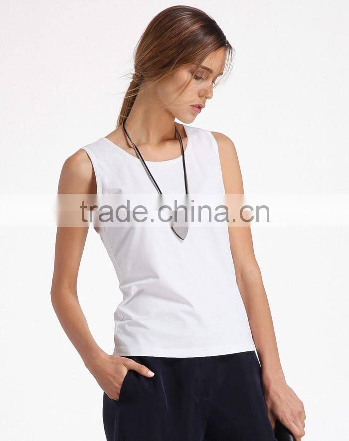 Classic white plain comfort womens tank tops workout