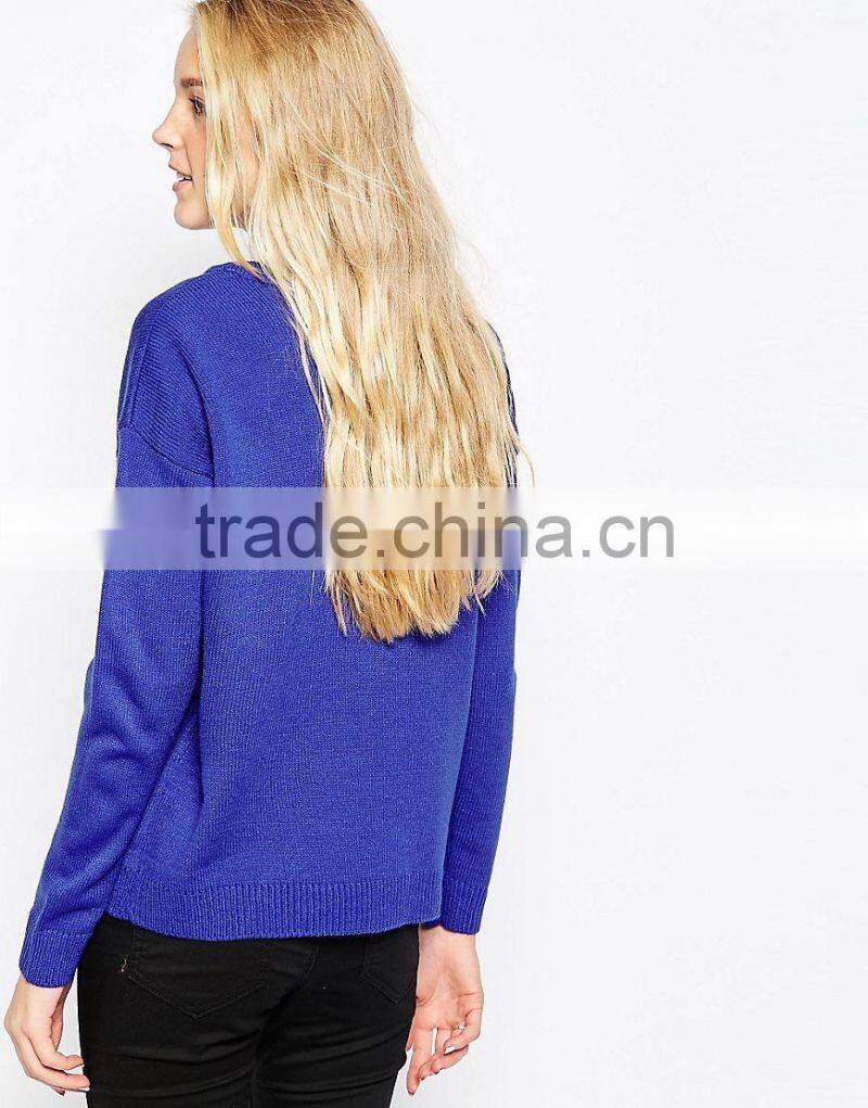 2016 fashion Christmas pullover sweater with round neck