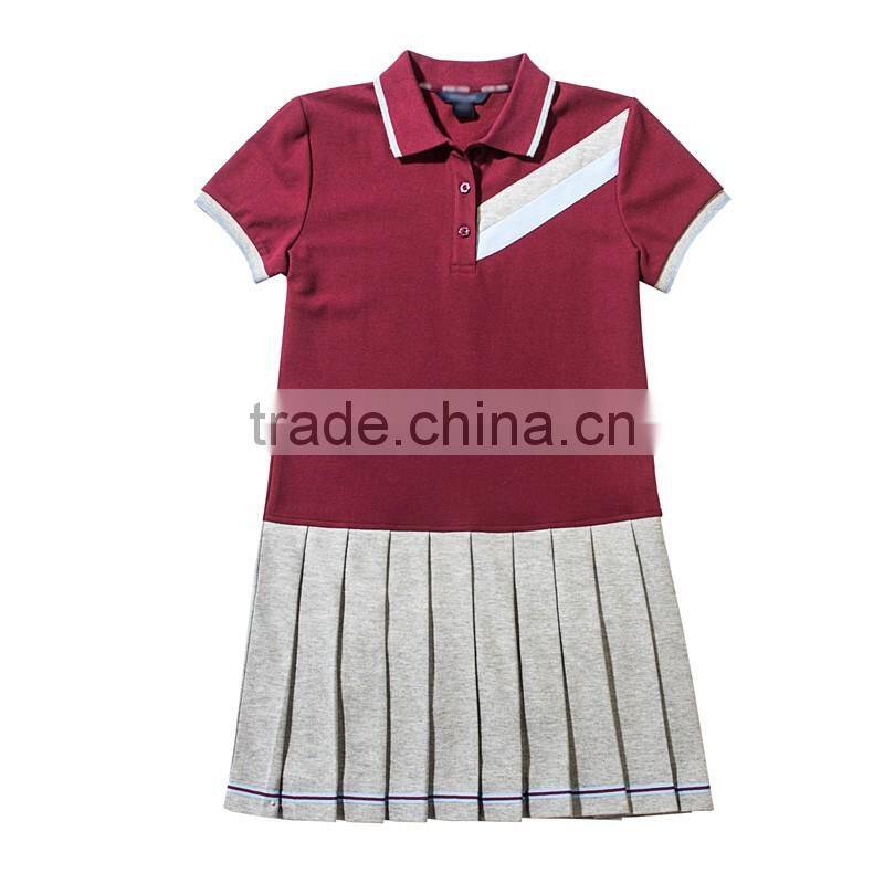 kids school uniform manufacturers mixed cotton sports dress model polo dress for girls