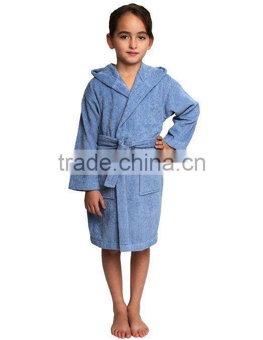 100% cotton custom children hooded bathrobe