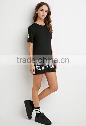 Women's short sleeve T-shirt long letters