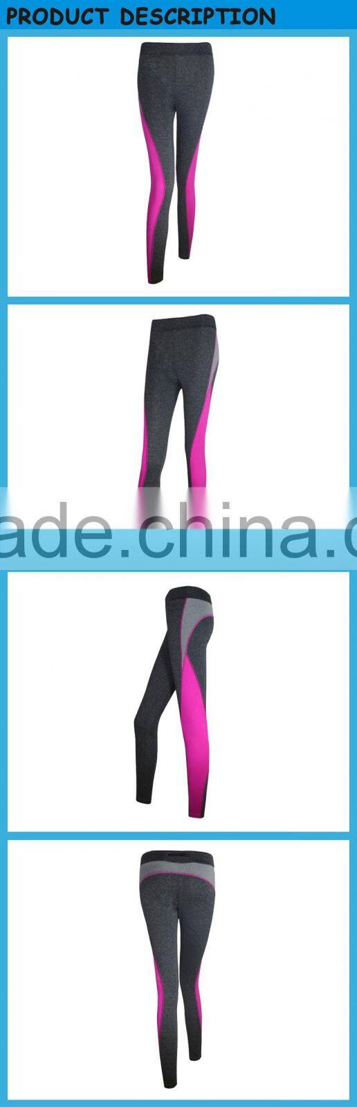 Grey Melange Blend Colors Women Yoga Pants Girls Sports Running Legging Pants