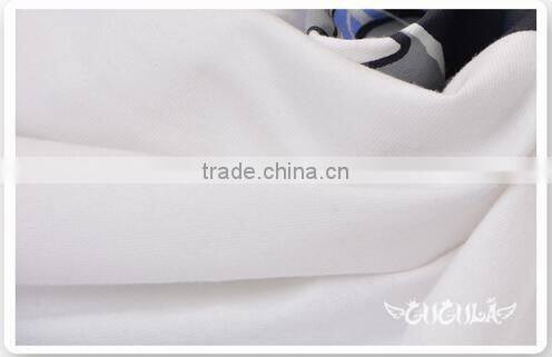 Hot selling girl's fashion white cotton printed long sleeve t shirt