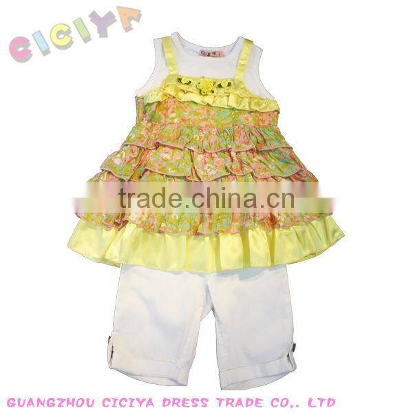 New summer fashion dress 3pcs set baby girl summer set 2014 in stock