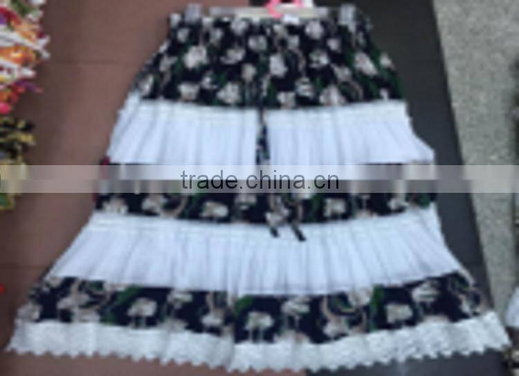 2017 latest design white and black long high waist flare skirt for online sale