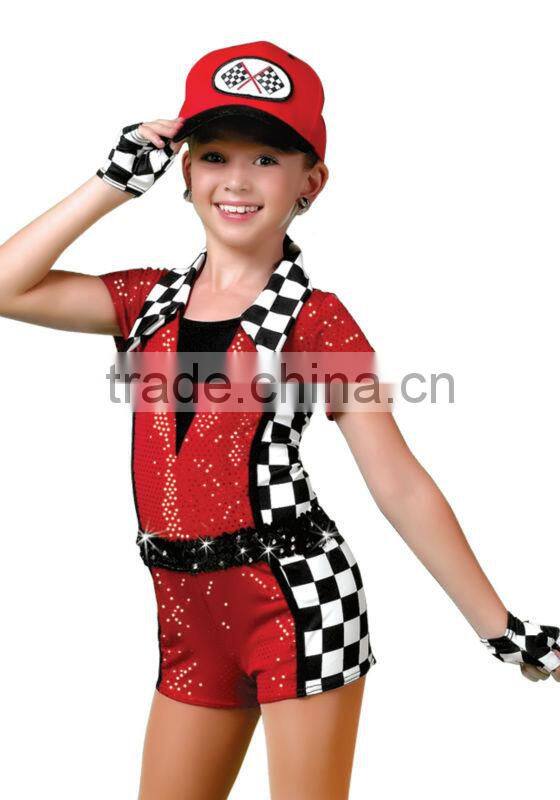 Exciting new arrival speed racer dance shortall for children girls