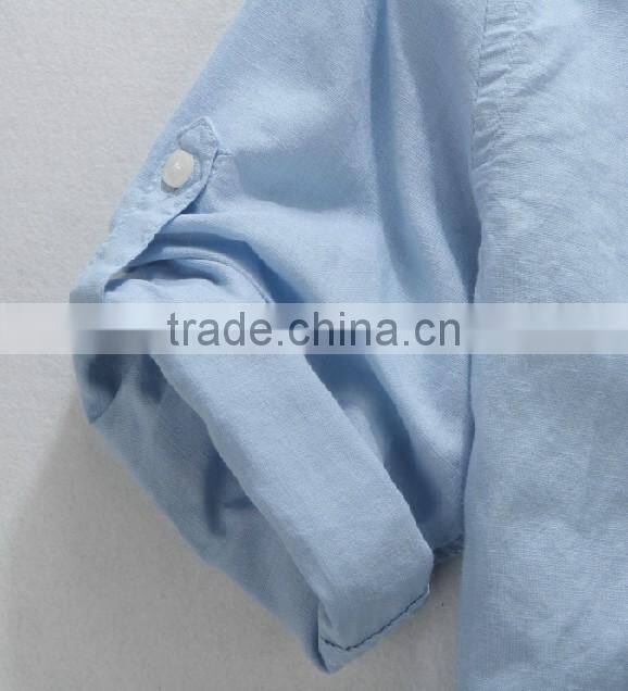 latest casual shirt design solid color sleeve tags long sleeve linen shirt