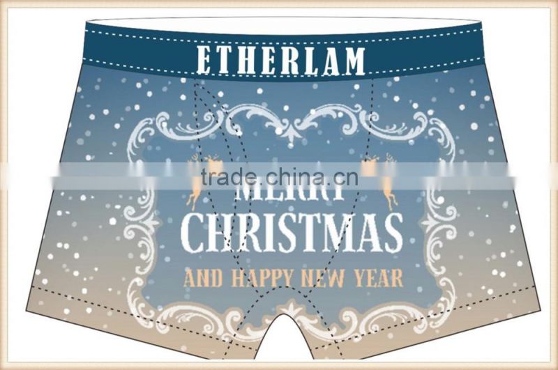 Merry Christmas 88% Polyester 12%Elastic Hot Sale Men Brand Underwear High Quality Cheaper Price