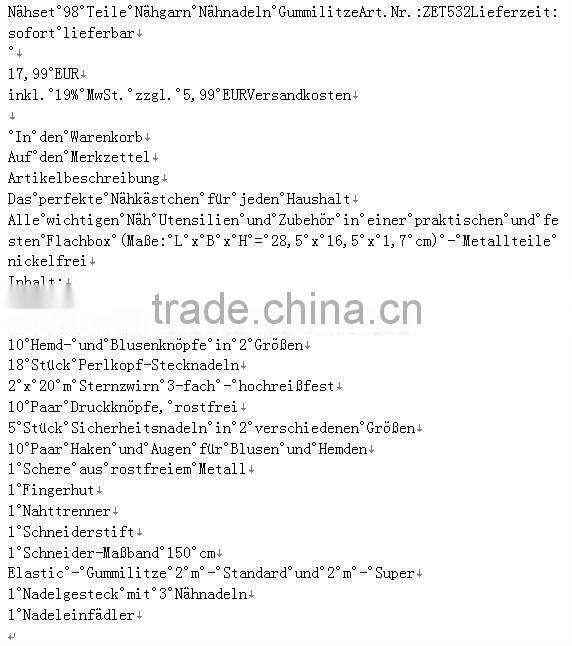 Nahset 98 Teile Nahgarn Nahnadeln Gummilitze