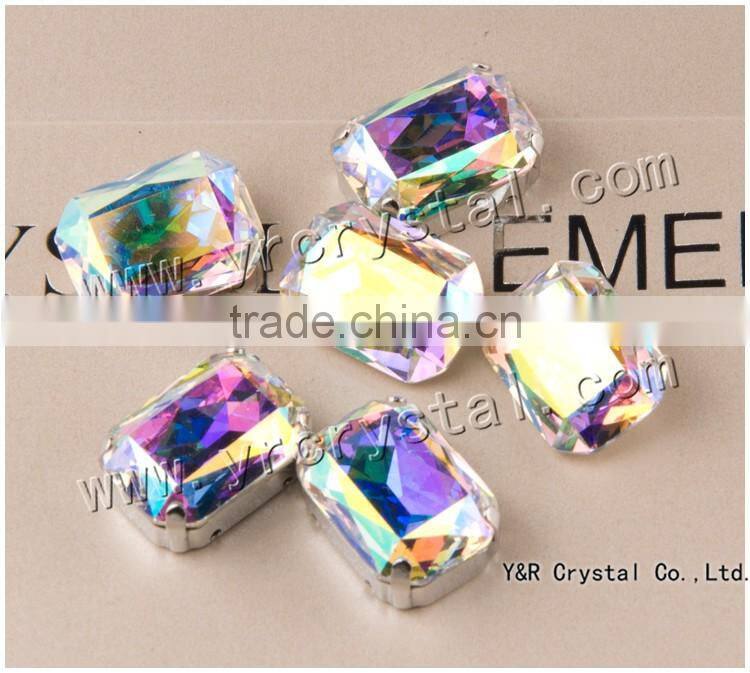 fancy cut fancy crystal glass stone octagon crystal with claw