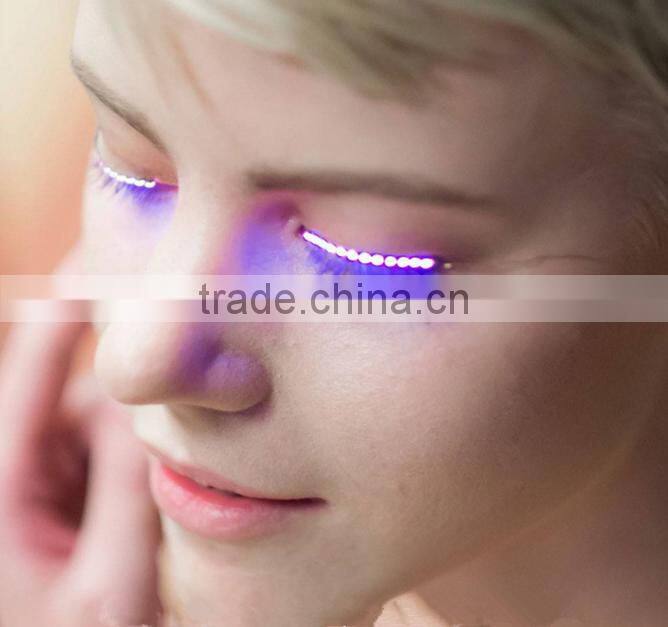 2017 new design unique cool color changing Interactive LED shiny false eyelashes FLashes Interactive LED Eyelashes
