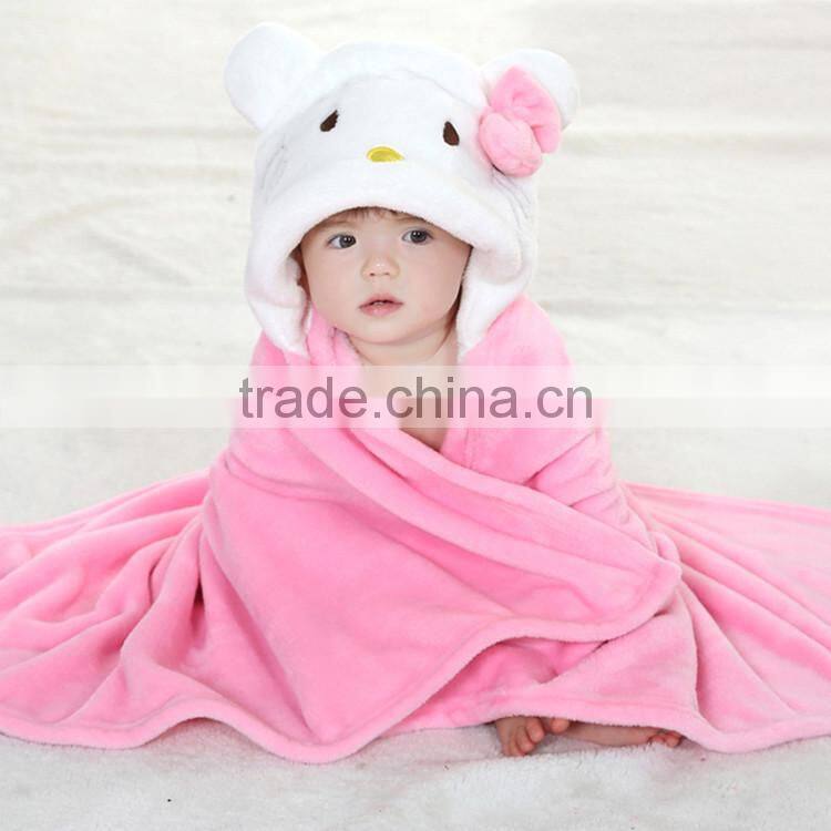 panda head animal design coral fleece cheap wholesale promotion & shop hot sell baby wrap blanket