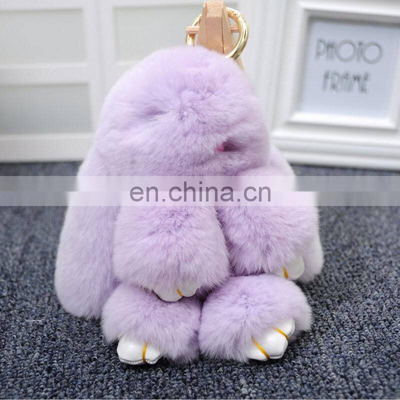 Cute real rex rabbit fur Copenhagen rabbit bag charm for decoration