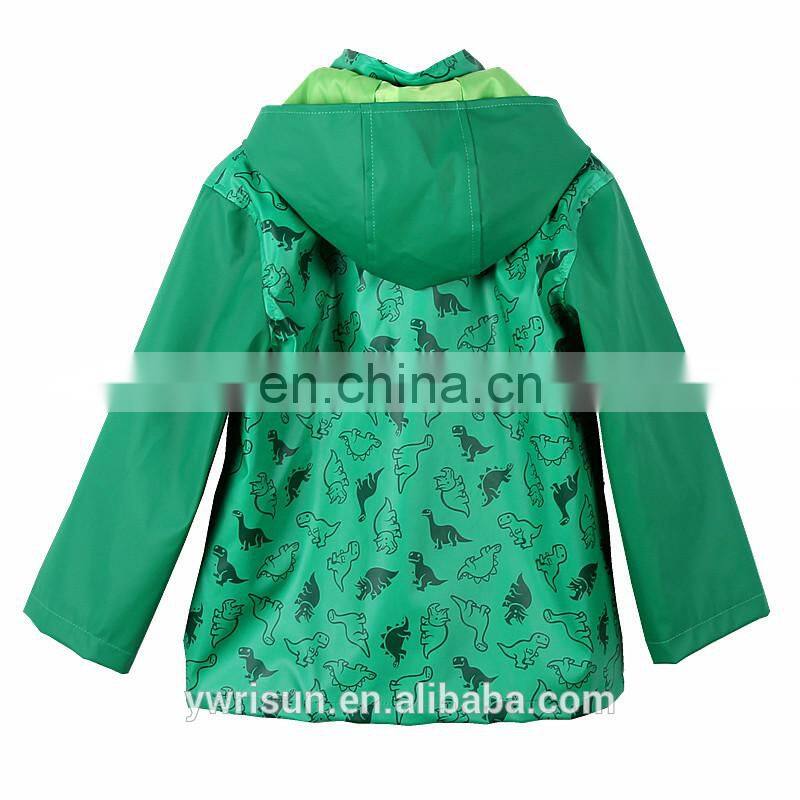 PUKR17004 New Design Kids White PU Rain Jacket For 2-10 Y