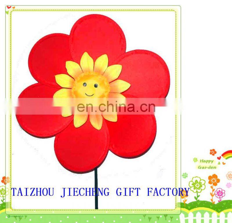 Beautiful Flower design plastic novelty windmill for kid