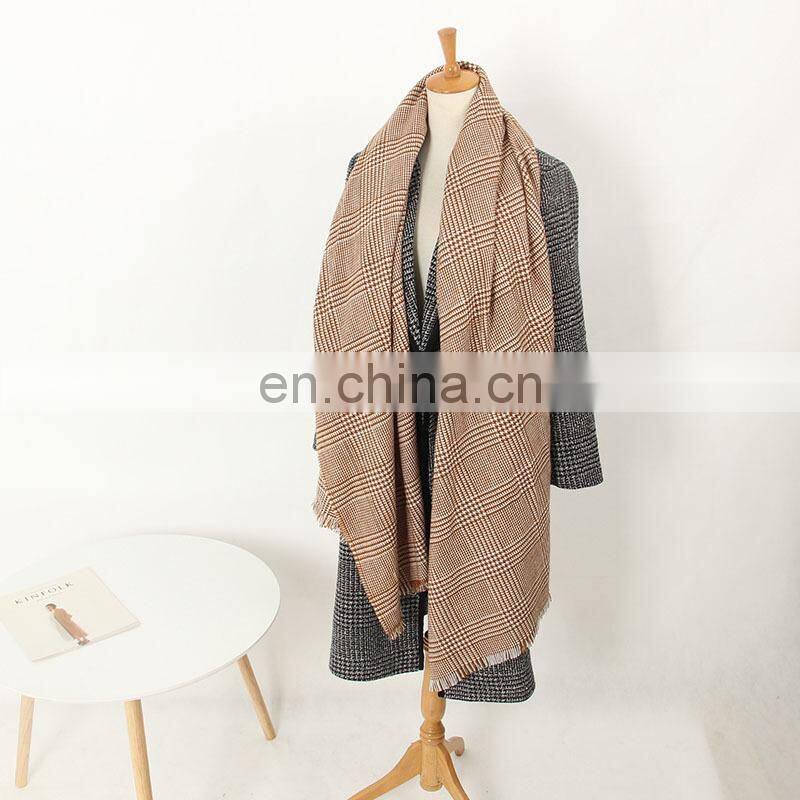 wholesale new style fashion shawl winter warm acrylic blanket women cashmere merino wool scarf