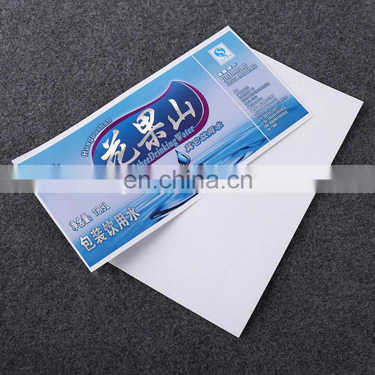 China factory wholesale die cut heat resistant paper sticker for mineral water bottle label