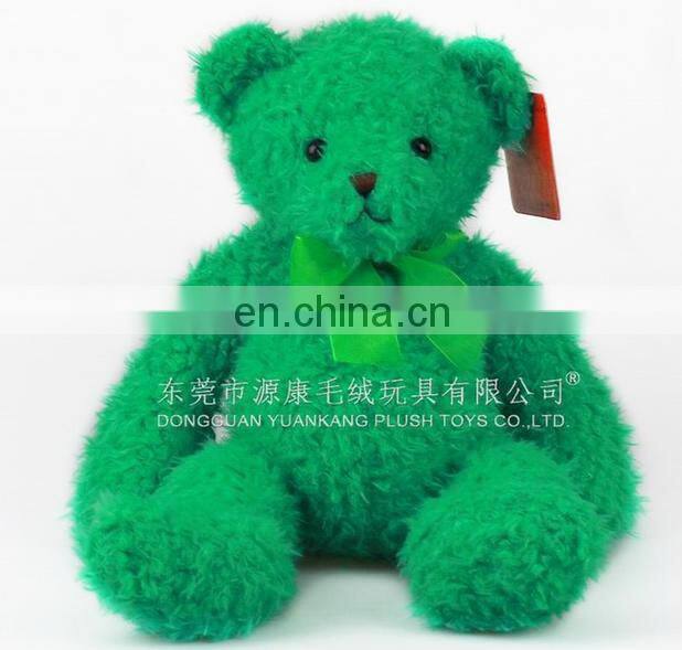Soft cotton filled 30cm custom personalized green teddy stuffed bear