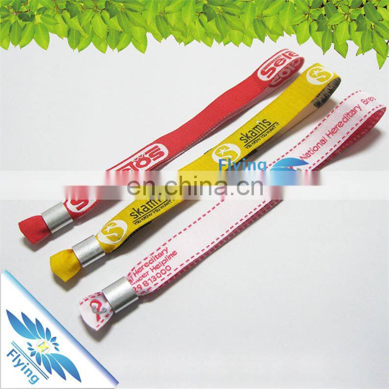 Holiday break Festival wristband with custom logo for event, all kinds festival fabric bracelets