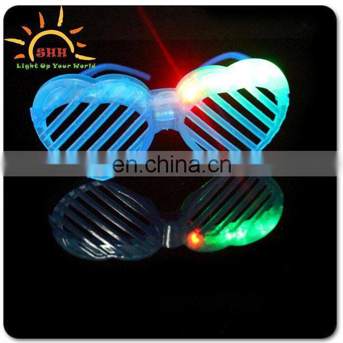 heart shape shutter sunglasses/LED shutter glasses for girl/flashing light glasses