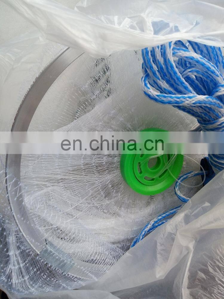 Nylon Multifilament 10ft American Style Cast Net Drawstring Fishing Net