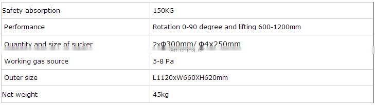 Jinan Vacuum lifter for glass sheet, glass vaccum lifter machine