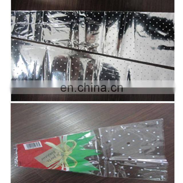 Triangle Special-shaped Plastic BOPP Fresh flower bag making machine with hole puncher with bottom sealing bars with perforating