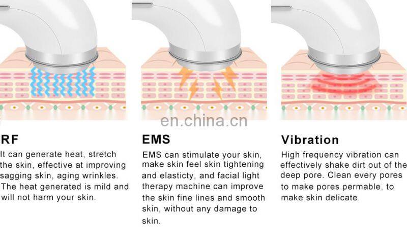 New Arrival RF EMS Anti Aging Skin Whitening Led Therapy Multifunction Beauty Machine With Vibration