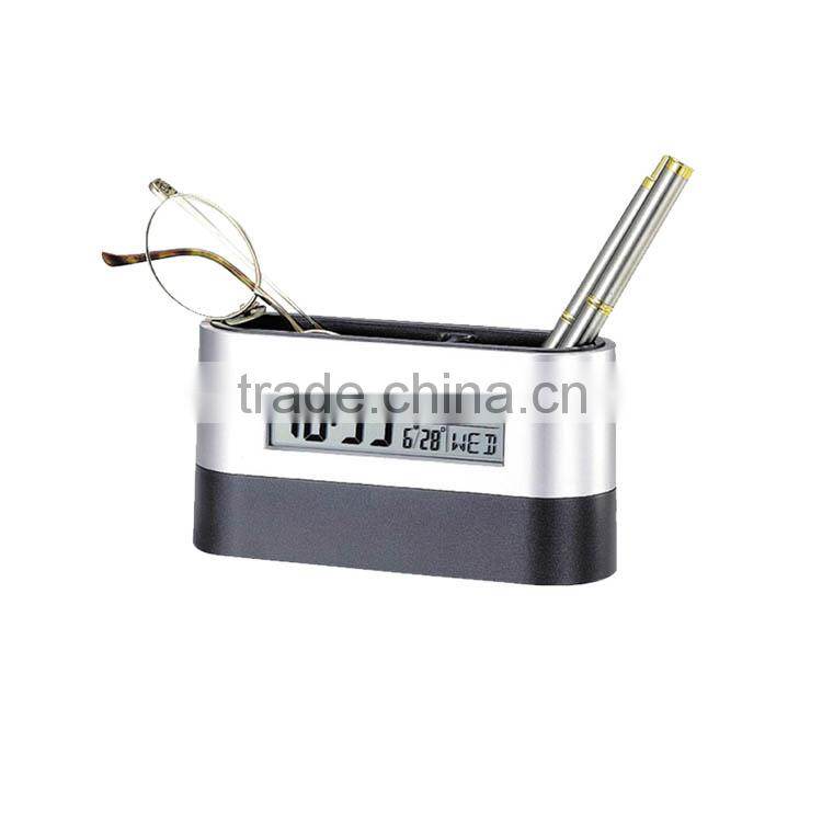 pen holder clock with two pen stand