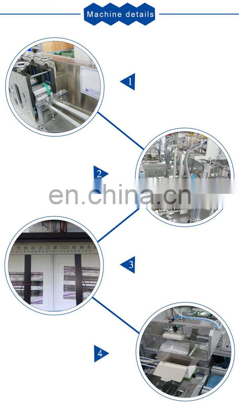 Automatic Surgical Mask Production Line with CCD Inspection System&Box Packing Function