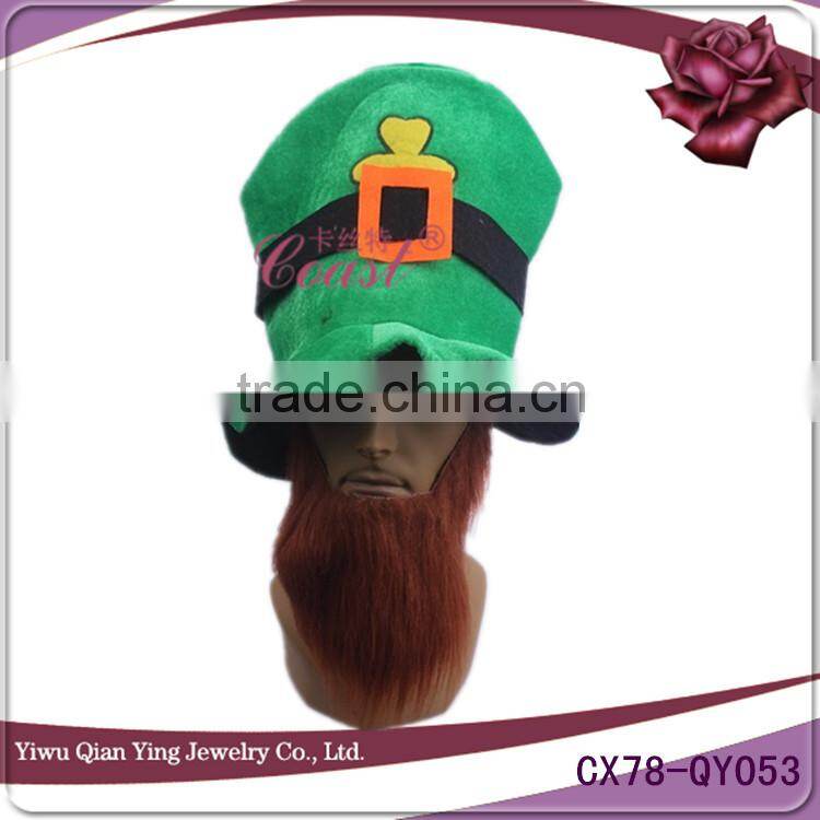 Sequin tall style hat with clover for St patrick day