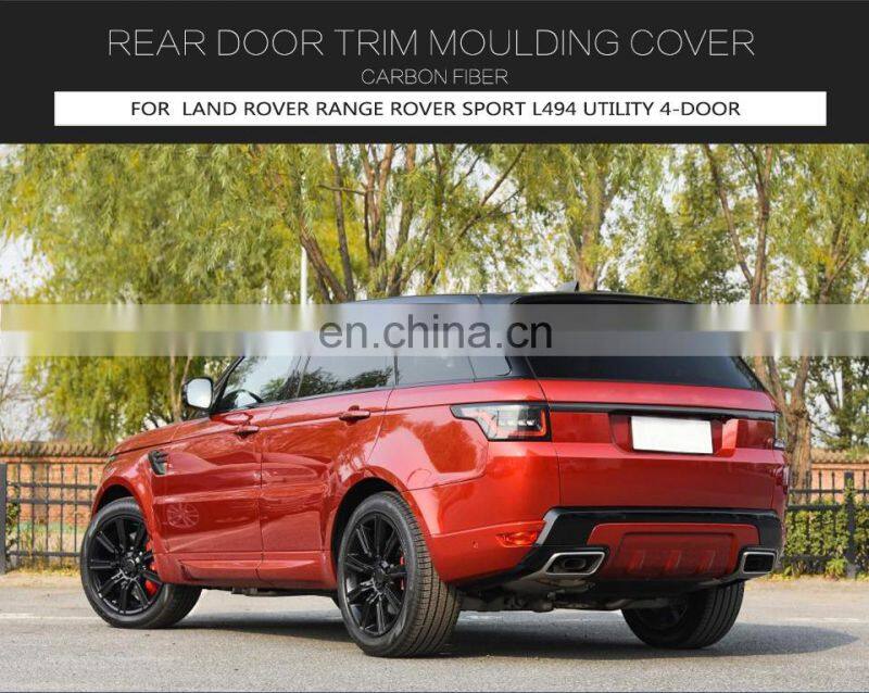 Dry Carbon Fiber L494 Rear Door Wing Spoiler Trim Moulding Cover for Land Rover Range Rover Sport Utility 4-Door 2014-2020
