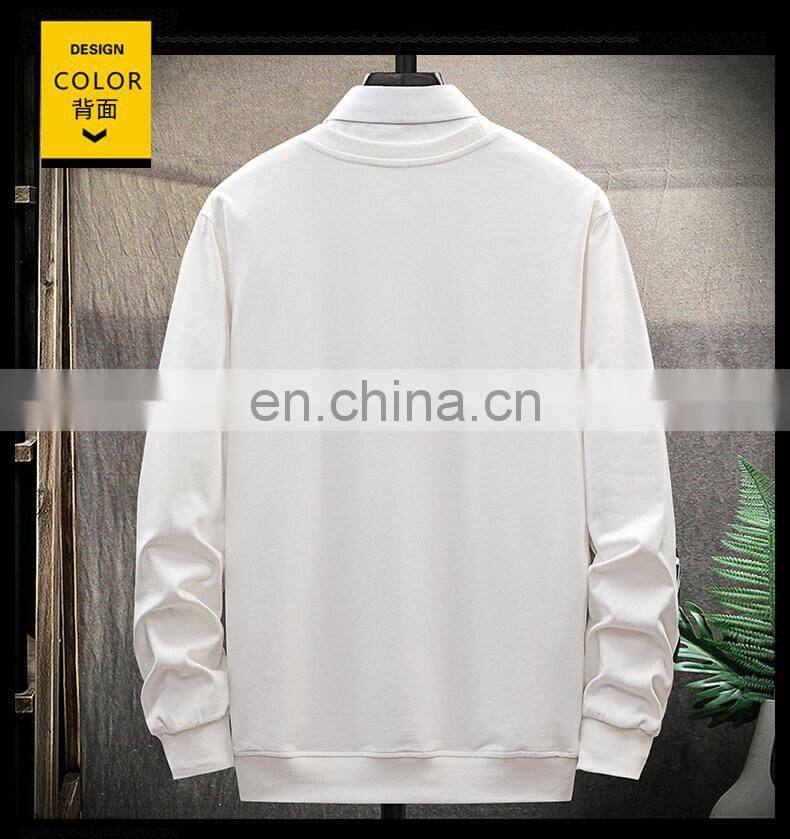 Custom brand round neck plain sweatshirt 100% cotton high quality men custom pullover hoodie plus size men t-shirt