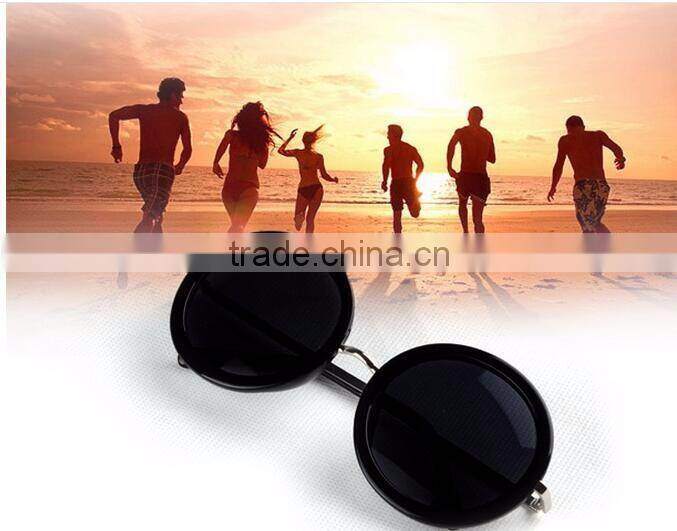 many colors available new model women and men's fashion round sunglasses 2016
