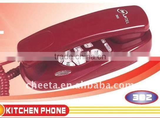 Modern green slim telephone wall mounted phone